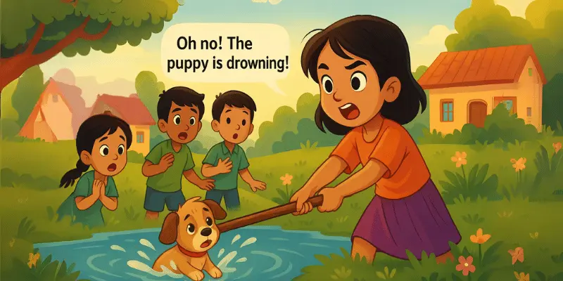 A Bad Girl Drowning The Puppy