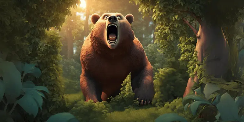 A Bear Behind The Bushes