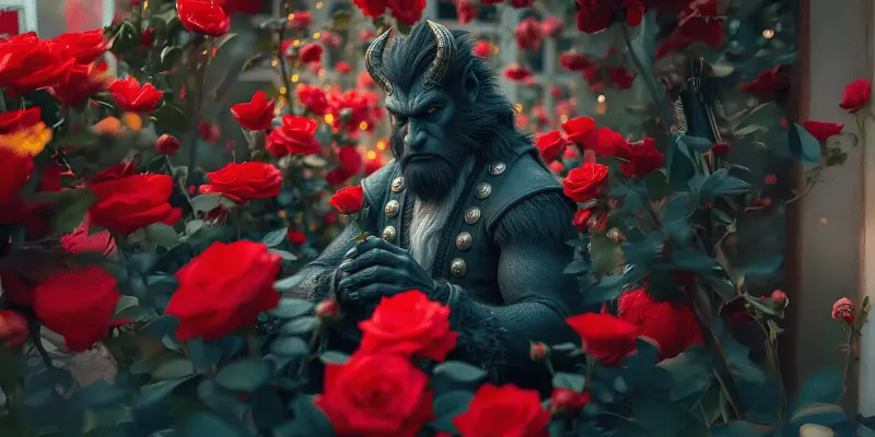 A Beast Standing In Flower'S Garden