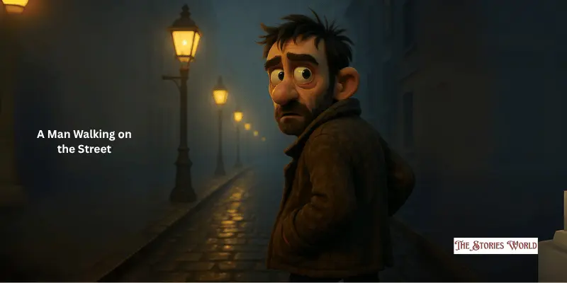 A Man Walking On The Street A Man Walking On The Street