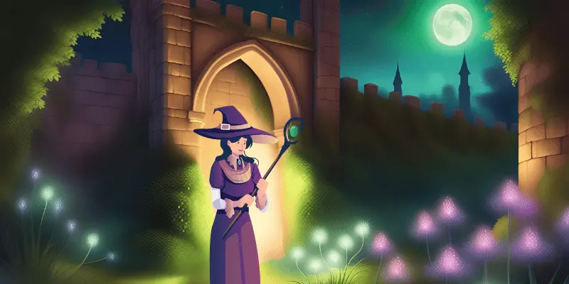 A Sorceress Standing In Moonlight