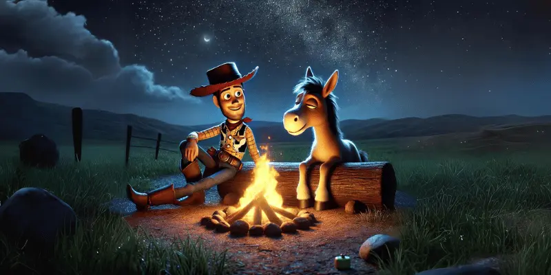 Cowboy And Dusty Rest In The Open Sky