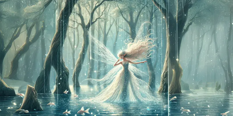 A Fairy Dancing On The Surface Of River