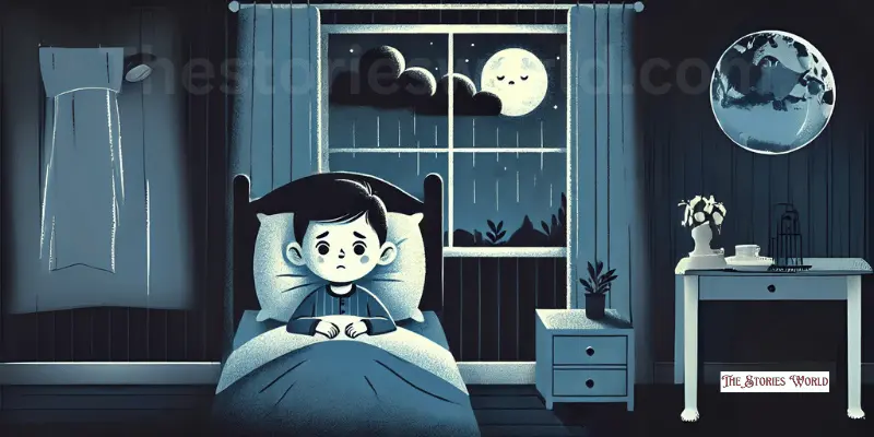 The Boy Lying On Bed And Looking Sad