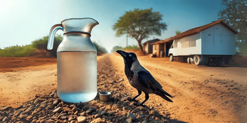 The Crow Watching The Jug