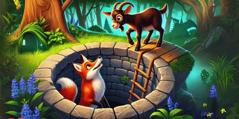 The Fox Watching The Goat From The Well