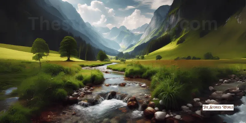 The Gentle Stream In A Peaceful Valley