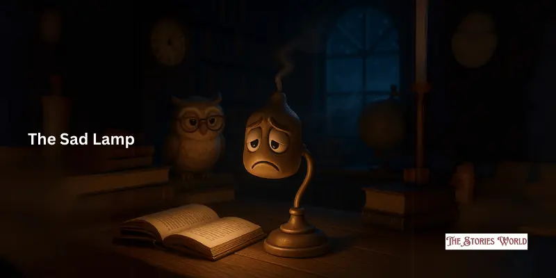 The Sad Lamp - A Lamp Standing On The Table, It Looking Sad When Its Light Went Off.