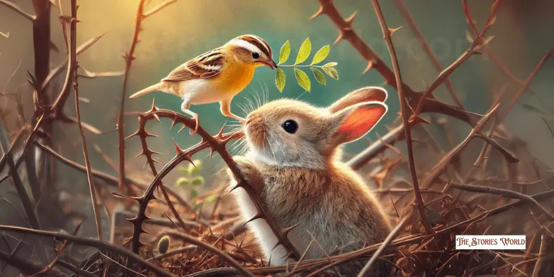 The Sparrow Helping The Rabbit