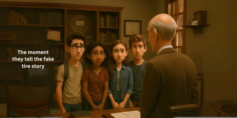 The Moment They Tell The Fake Tire Story The Moment They Tell The Fake Tire Story