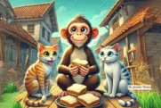 Two Cats and a Monkey Story with Moral for Children 4 to 8 Years