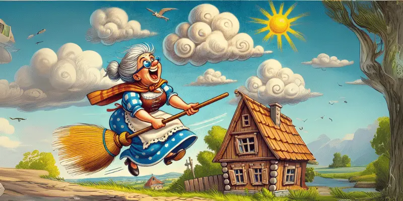 Woman Waving At Clouds