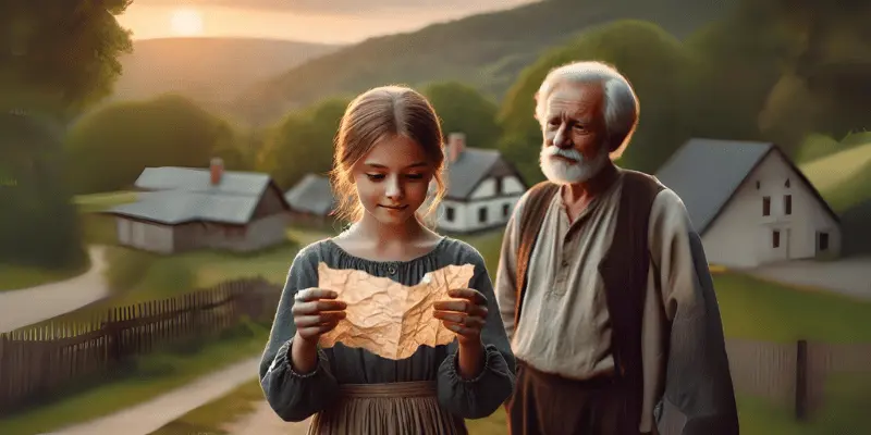 Young Girl Holding Crumpled Paper With A Wise Teacher